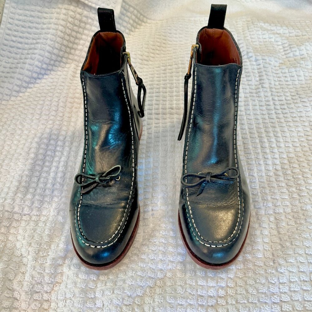 Polo Ralph Lauren Black Delany Side Zip Ankle Boots Sz 8.5